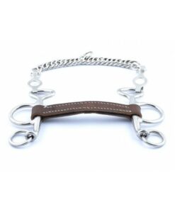 Mors en cuir Pelham petites branches droit JUMP'IN