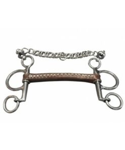 Mors en cuir rond Pelham petites branches droit