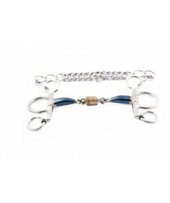 Mors Pelham petites branches double brisure blue steel et cuivre jump'in