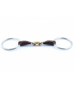 1C - Mors deux anneaux double brisure recouvert de cuir jumpin