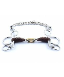 Mors Pelham petites branches double brisure recouvert de cuir jump'in